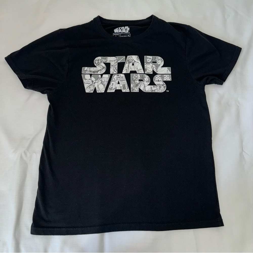 Star Wars Logo T-Shirt - NEW Officially Licensed Classic Black & White Graphics